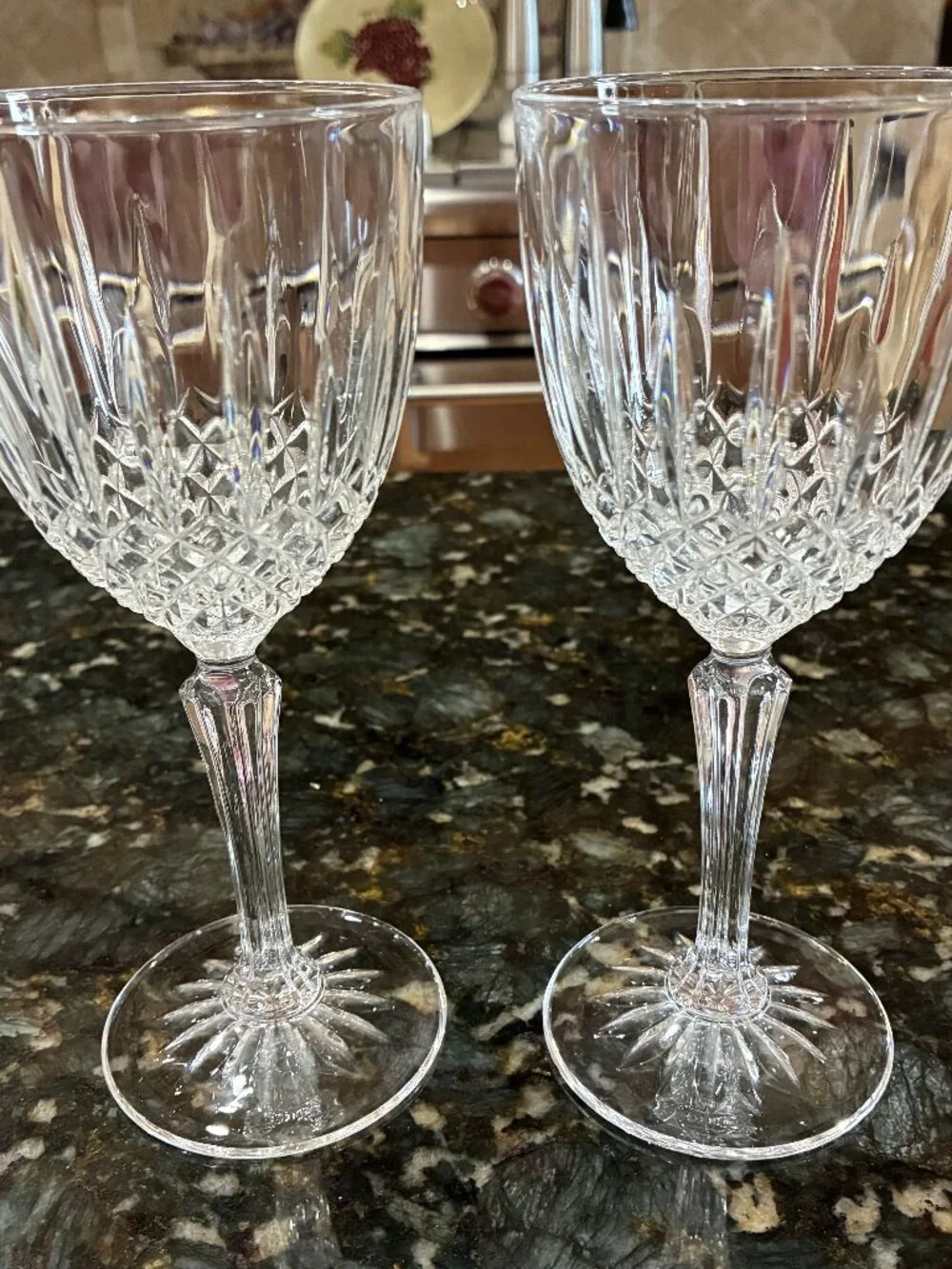 Set of 2 Mikasa Old Dublin Crystal Wine Glasses Goblets